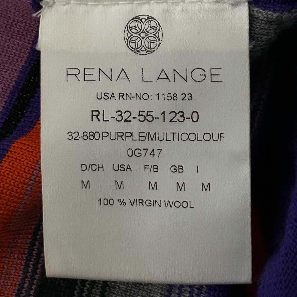 Rena Lange Colorful Striped Sweater 100%‎ Virgin Wool - Picture 5 of 8